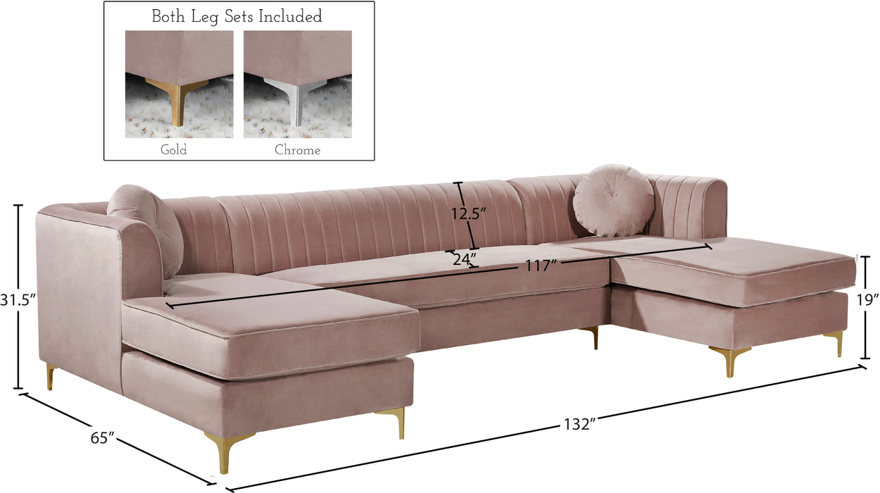 Graham Velvet 3pc. Sectional - Sterling House Interiors