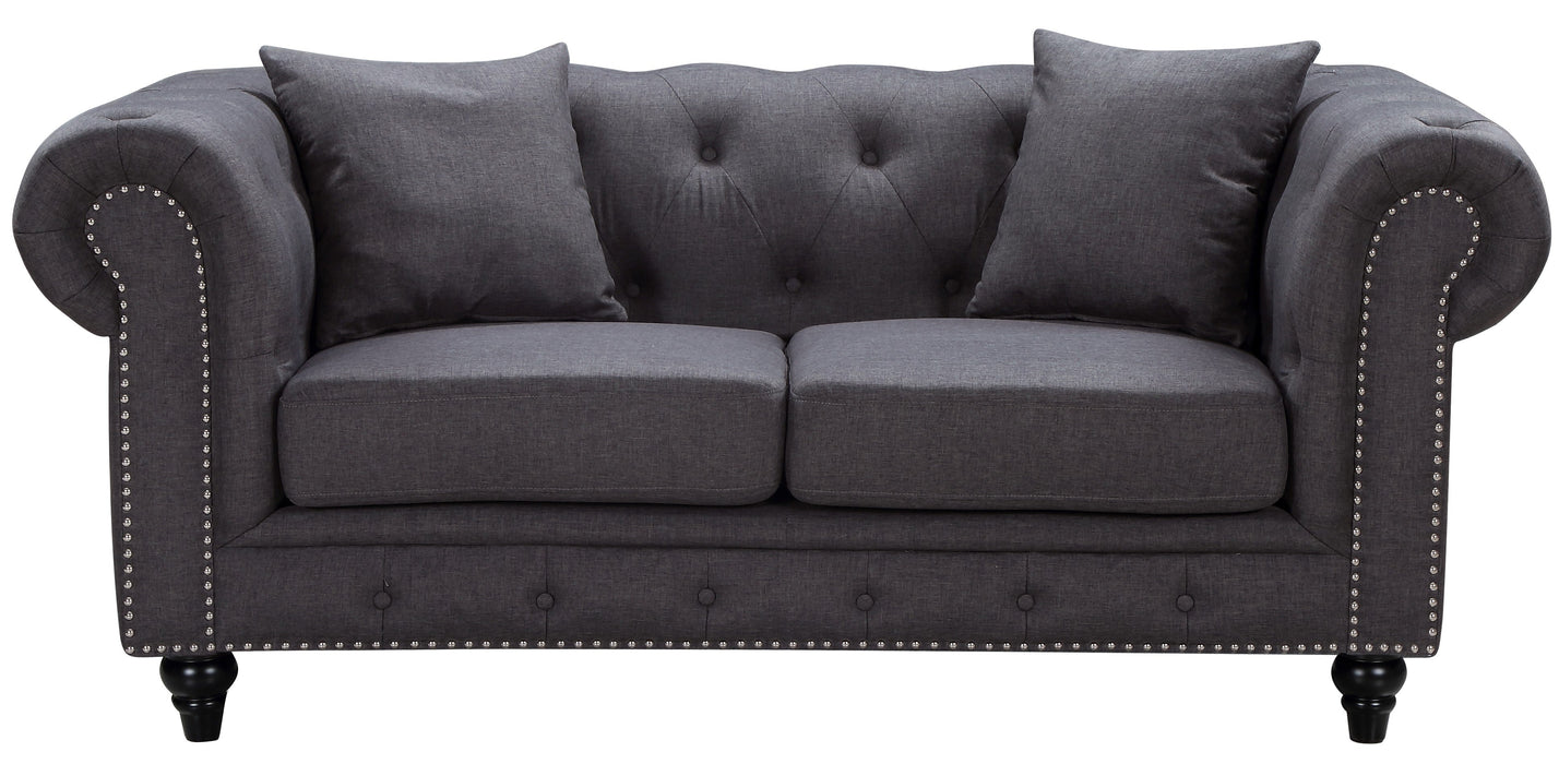 Chesterfield Linen Loveseat - Sterling House Interiors