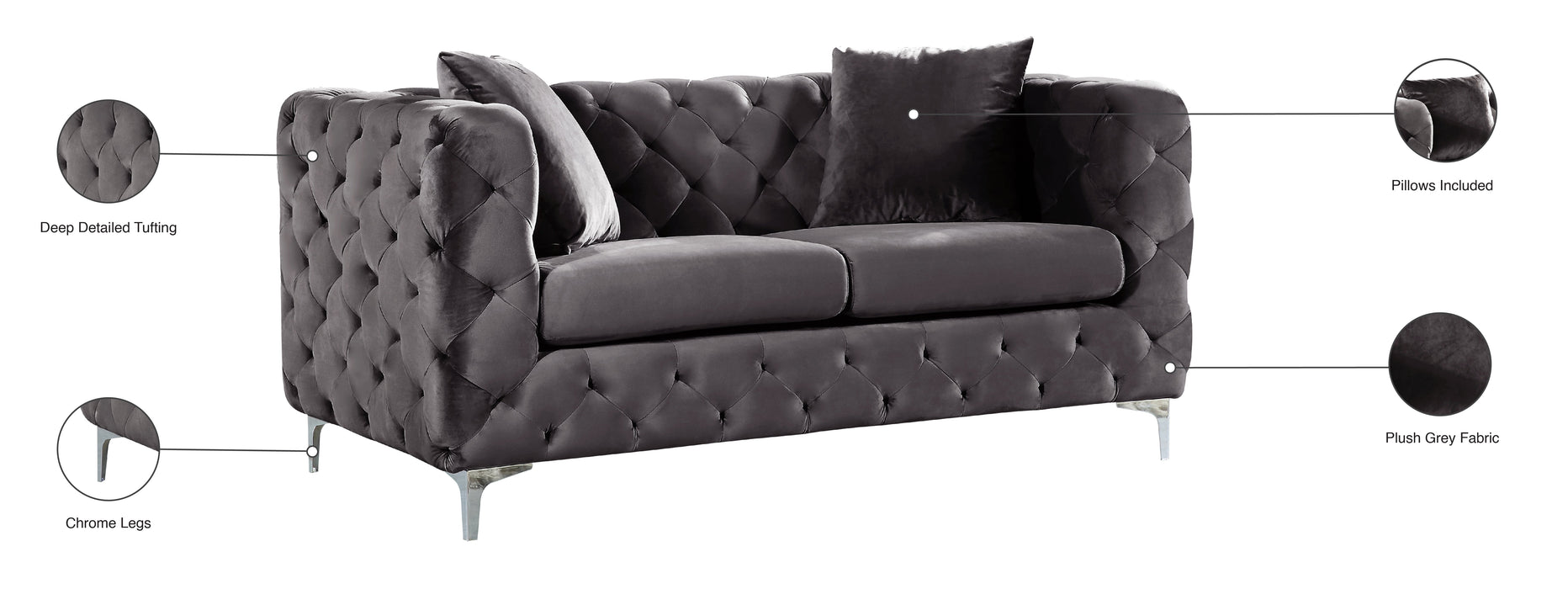 Scarlett Velvet Loveseat - Sterling House Interiors