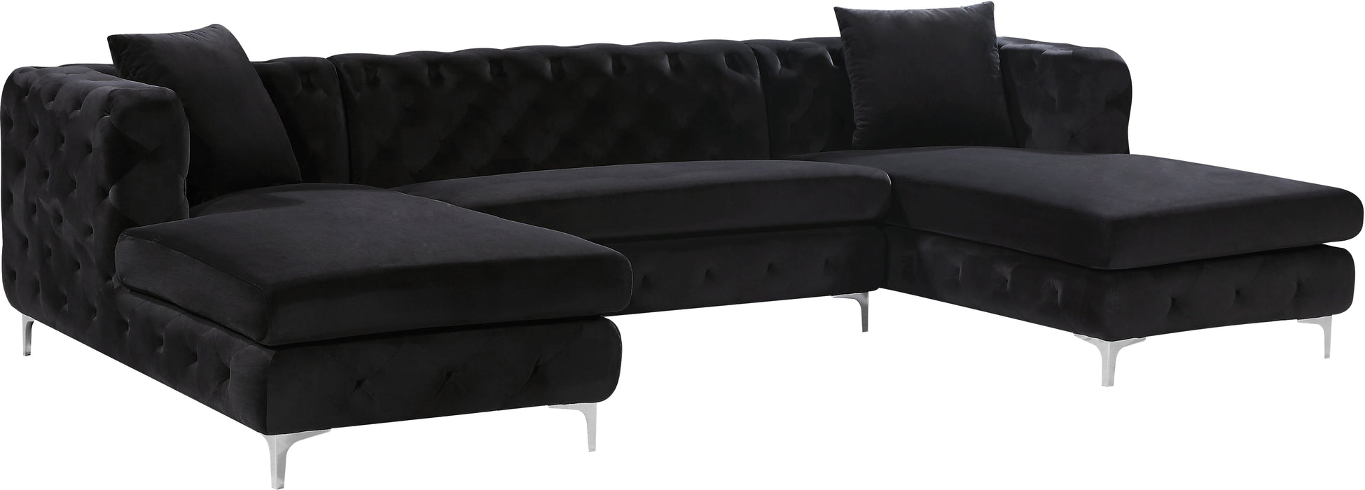 Gail Velvet 3pc. Sectional - Sterling House Interiors