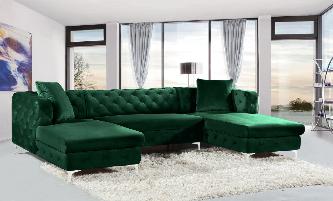 Gail Velvet 3pc. Sectional - Sterling House Interiors