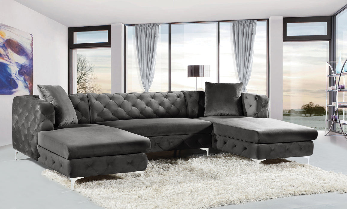 Gail Velvet 3pc. Sectional - Sterling House Interiors