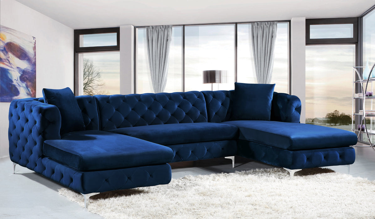 Gail Velvet 3pc. Sectional - Sterling House Interiors