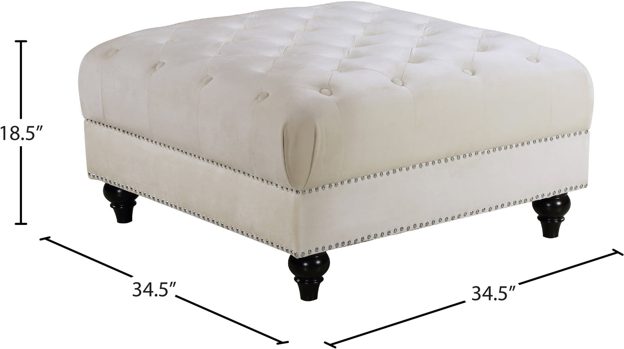 Sabrina Velvet Ottoman - Sterling House Interiors