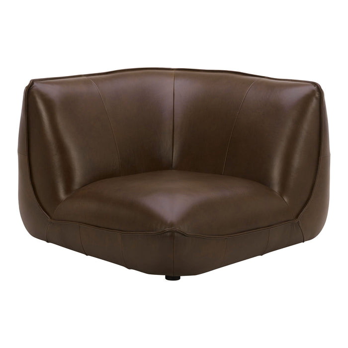 Zeppelin Leather Corner Chair Dark Brown