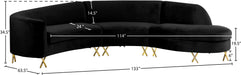Serpentine Velvet Sectional - Sterling House Interiors