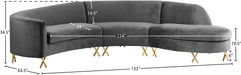 Serpentine Velvet Sectional - Sterling House Interiors