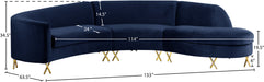 Serpentine Velvet Sectional - Sterling House Interiors