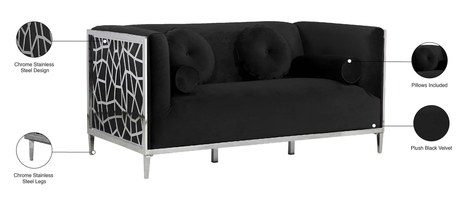 Opal Velvet Loveseat - Sterling House Interiors