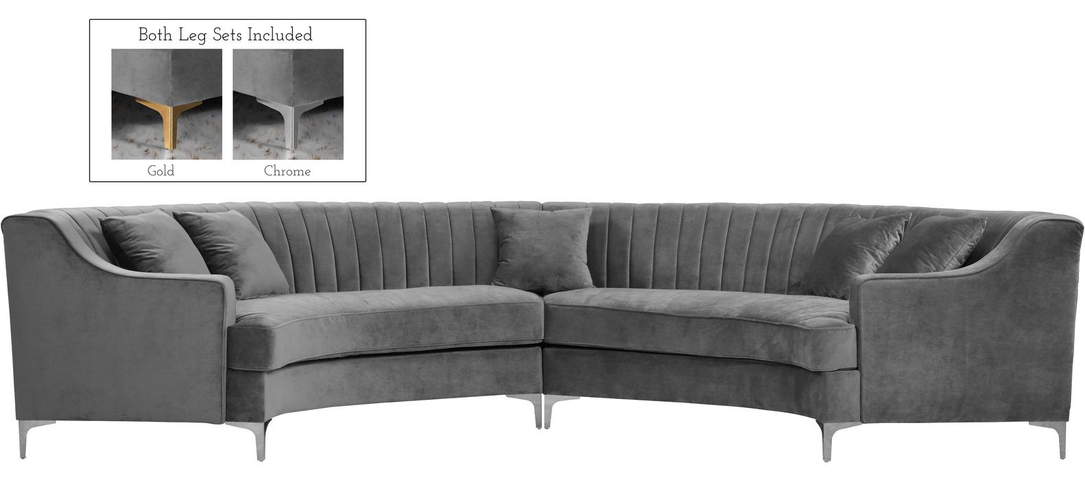 Jackson Velvet Sectional - Sterling House Interiors