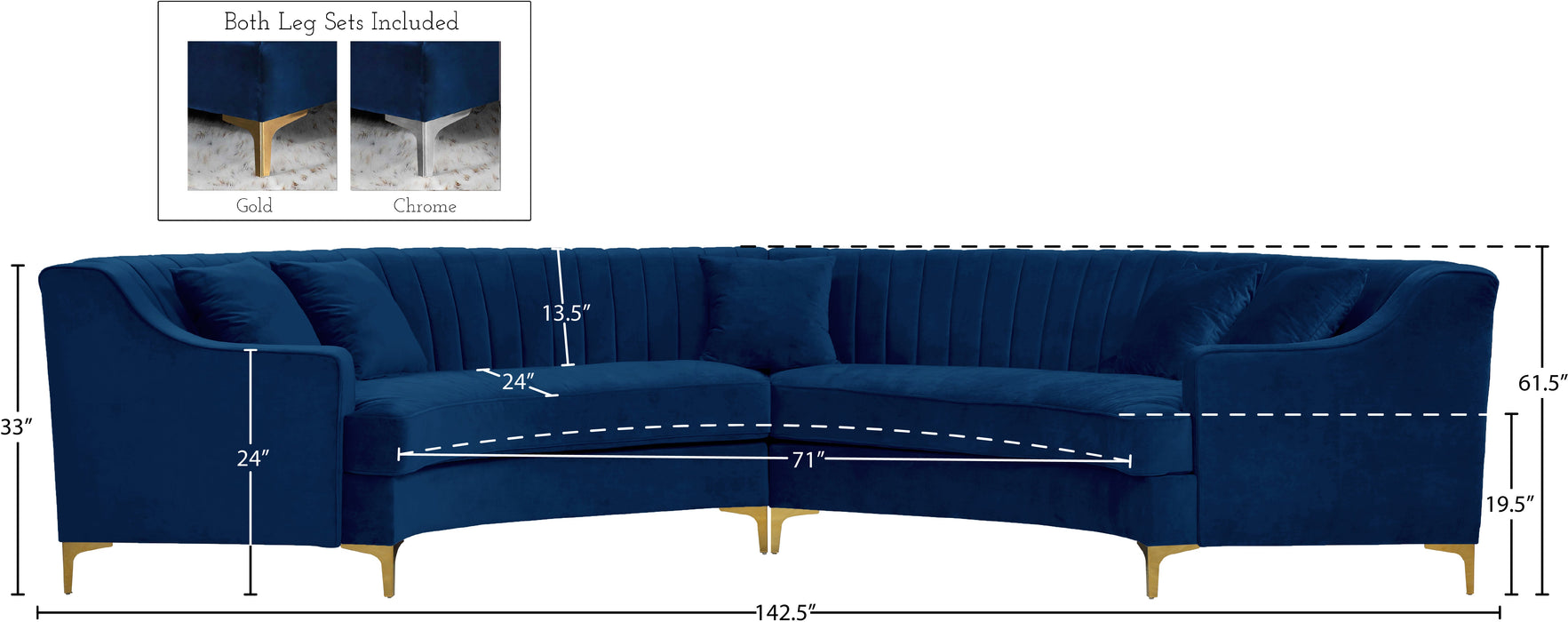 Jackson Velvet Sectional - Sterling House Interiors