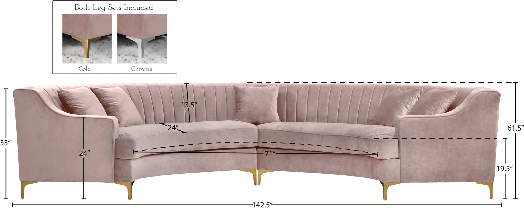 Jackson Velvet Sectional - Sterling House Interiors