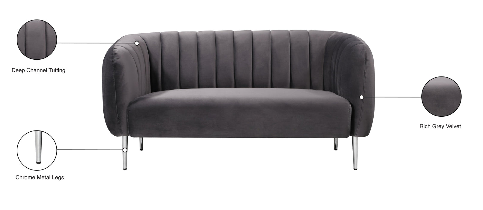 Willow Velvet Loveseat - Sterling House Interiors