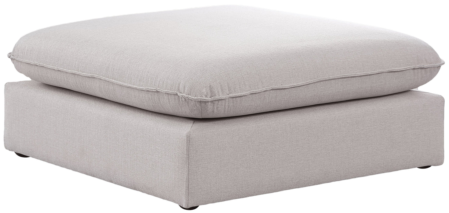 Mackenzie Grey Durable Linen Ottoman - Sterling House Interiors