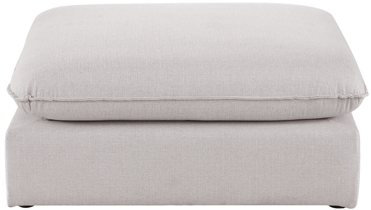 Mackenzie Grey Durable Linen Ottoman - Sterling House Interiors