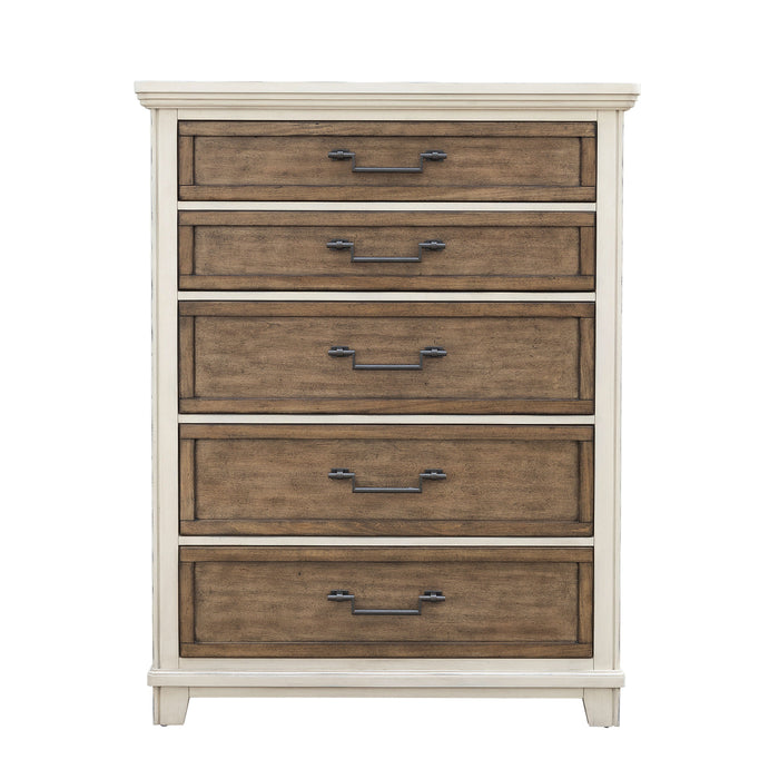 Glen Meadows 5 Drawer Chest Light Brown