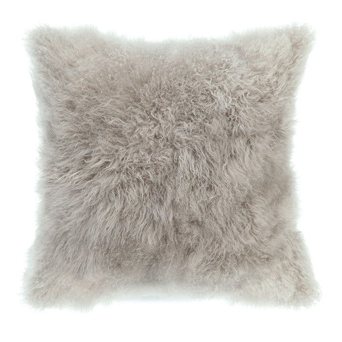 Cashmere Fur Pillow Light Gray
