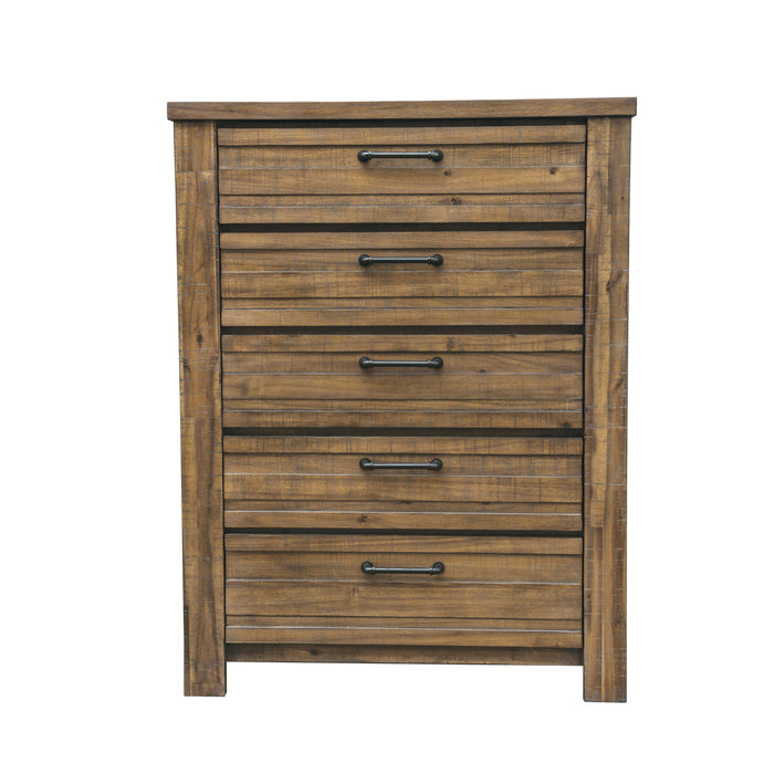 Soho 5 Drawer Chest Brown