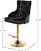 Claude Black Velvet Adjustable Stool - Sterling House Interiors