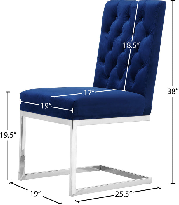 Carlton Navy Velvet Dining Chair - Sterling House Interiors