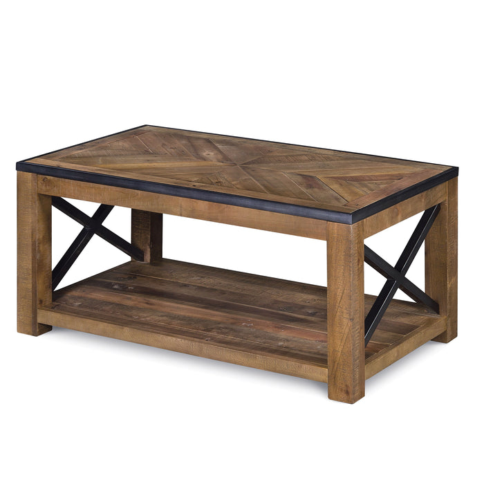 Penderton Rectangular Cocktail Table With Casters In Natural Sienna