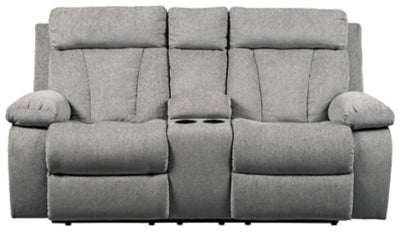 Mitchiner DBL Rec Loveseat w/Console - Fog - Sterling House Interiors