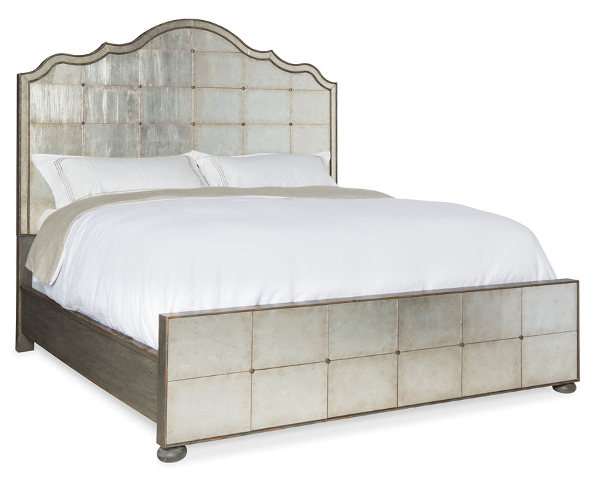 Arabella King Mirrored Panel Bed