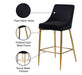 Karina Black Velvet Stool - Sterling House Interiors