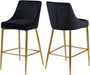 Karina Black Velvet Stool - Sterling House Interiors
