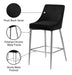 Karina Black Velvet Stool - Sterling House Interiors