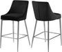 Karina Black Velvet Stool - Sterling House Interiors