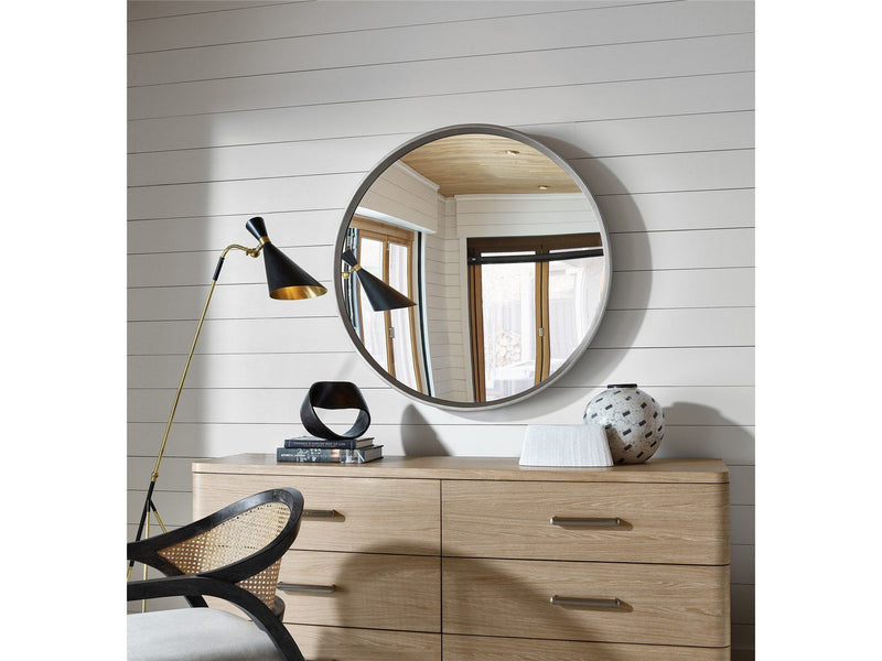Nomad Round Mirror Pearl Silver