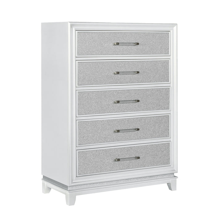 Starlight 5 Drawer Chest With Led Lights White