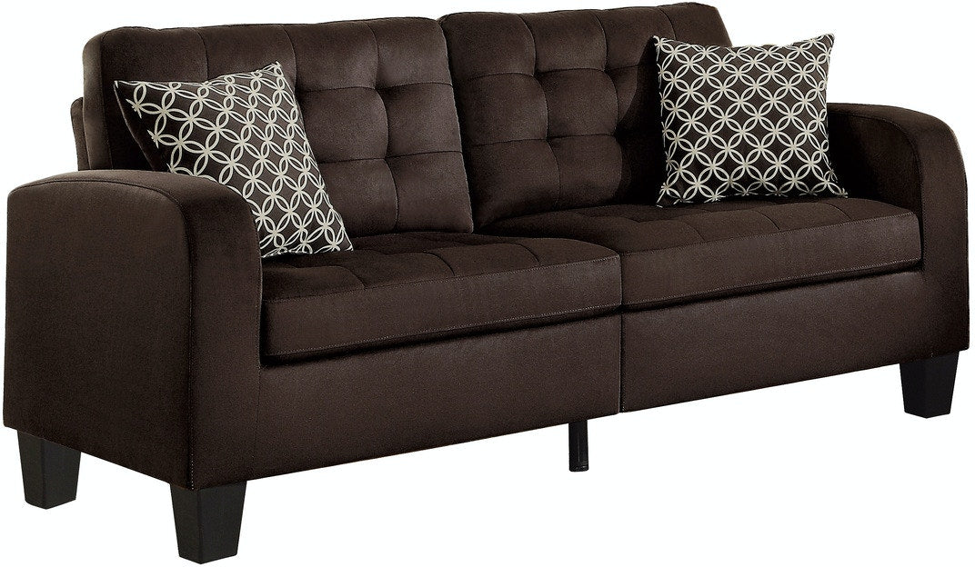 Sinclair 2pc Set Sofa, Love - Chocolate