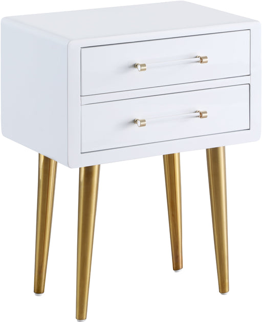 Zane White Laquer with Gold Side Table - Sterling House Interiors