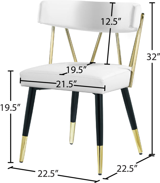 Rheingold White Faux Leather Dining Chair - Sterling House Interiors