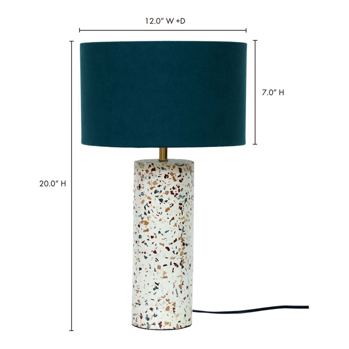 Terrazzo Cylinder Table Lamp Multicolor
