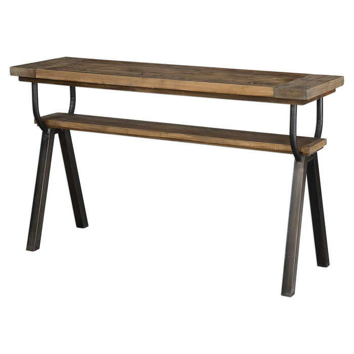 Domini Industrial Console Table Light Brown & Black