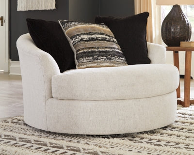 Cambri 2 Oversized Swivel Chairs and Ottoman