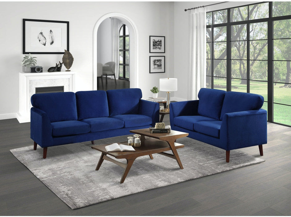 Tolley 2pc Set Sofa, Love - Blue