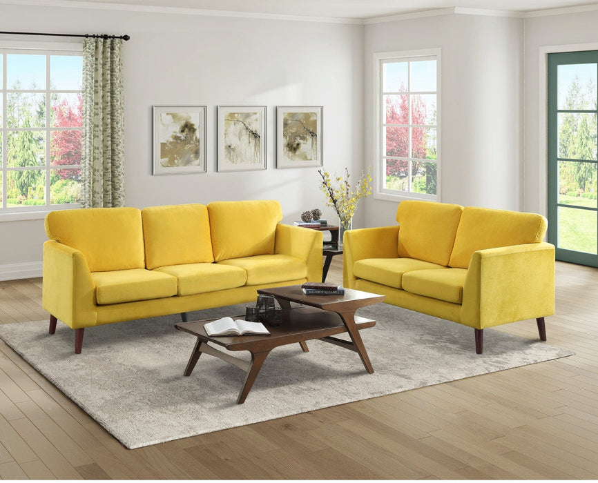 Tolley 2pc Set Sofa, Love - Yellow