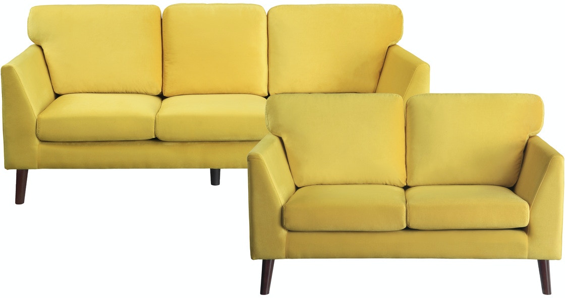 Tolley 2pc Set Sofa, Love - Yellow