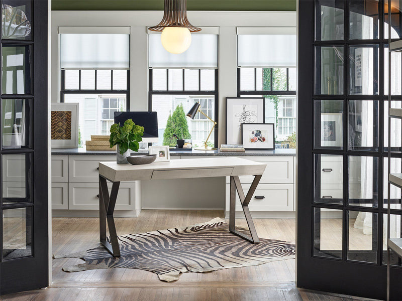 Modern Farmhouse Ronan Writing Desk Pearl Silver