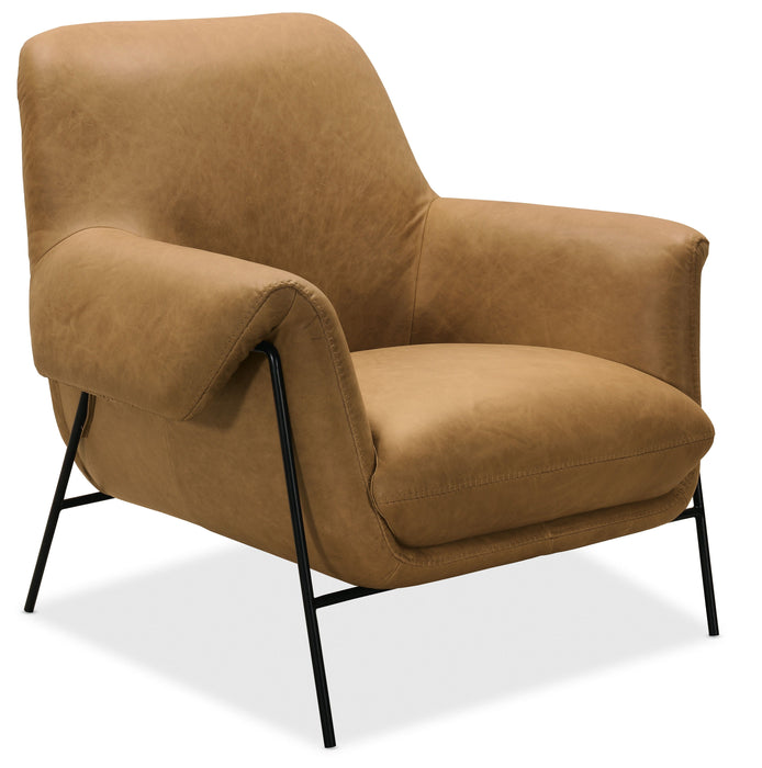 Ambroise Metal Frame Club Chair Light Brown