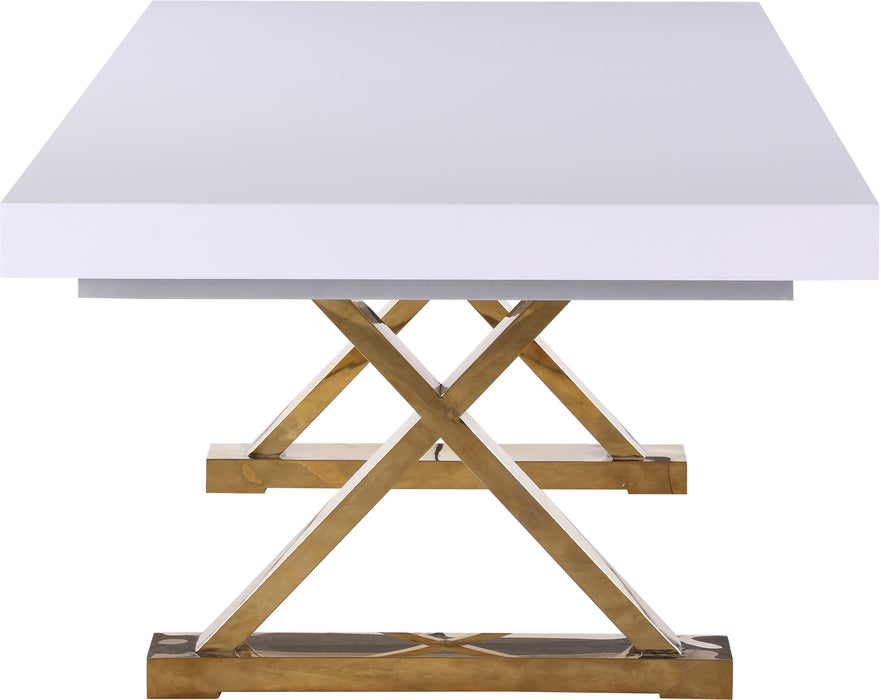 Excel White Lacquer Extendable Dining Table (3 Boxes) - Sterling House Interiors