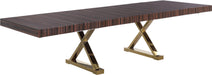 Excel Brown Zebra Wood Veneer Lacquer Extendable Dining Table (3 Boxes) - Sterling House Interiors