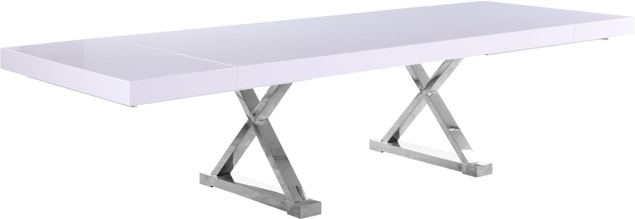 Excel White Lacquer Extendable Dining Table (3 Boxes) - Sterling House Interiors