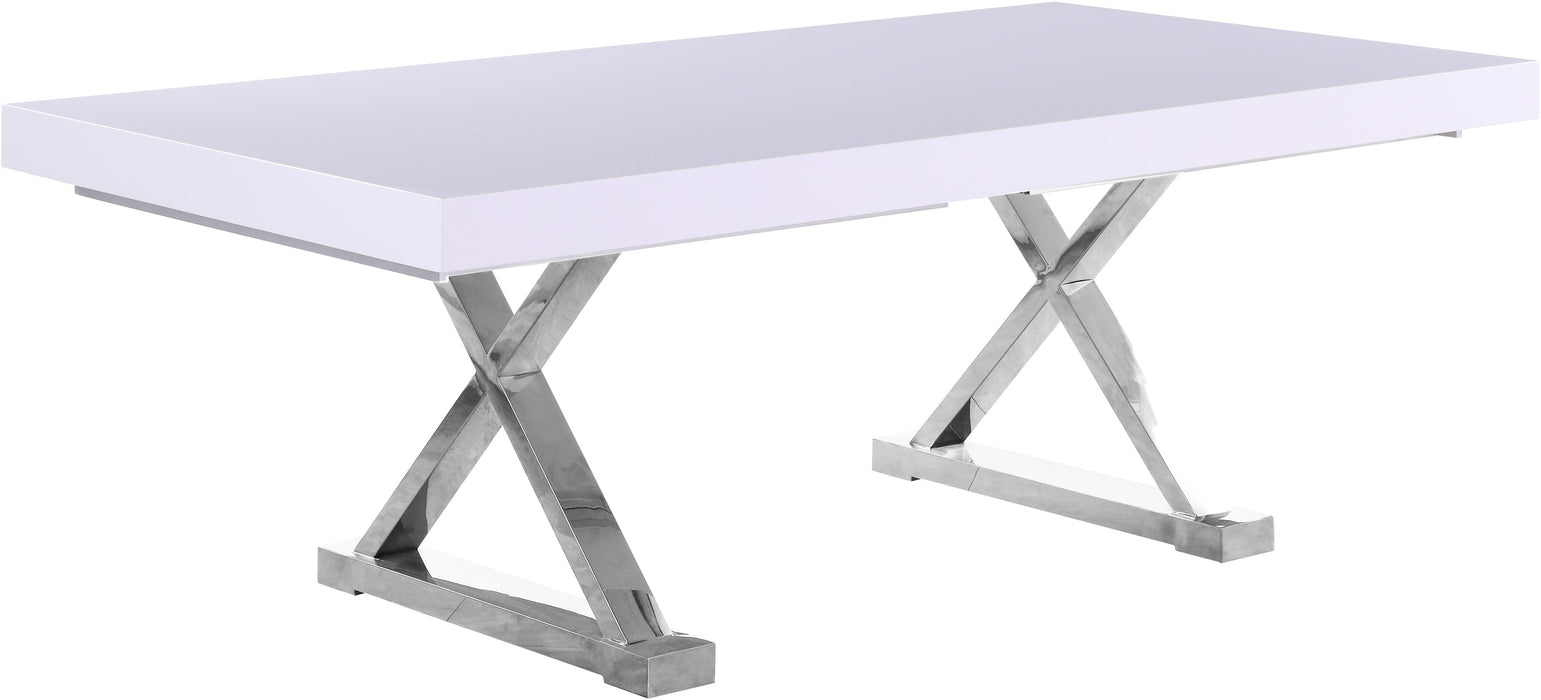 Excel White Lacquer Extendable Dining Table (3 Boxes) - Sterling House Interiors