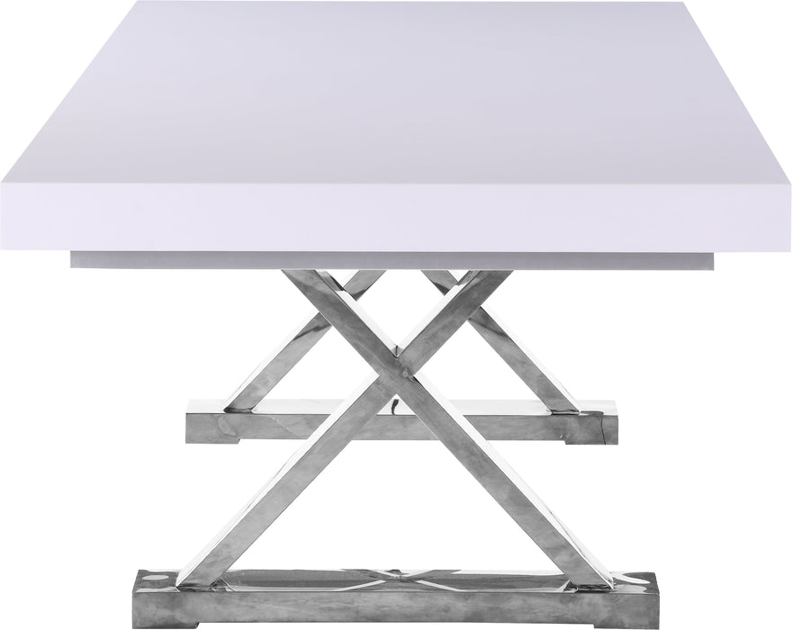 Excel White Lacquer Extendable Dining Table (3 Boxes) - Sterling House Interiors