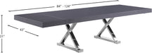 Excel Grey Oak Veneer Lacquer Extendable Dining Table (3 Boxes) - Sterling House Interiors